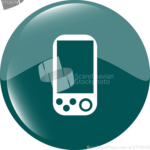 Image of web icon button with smart phone