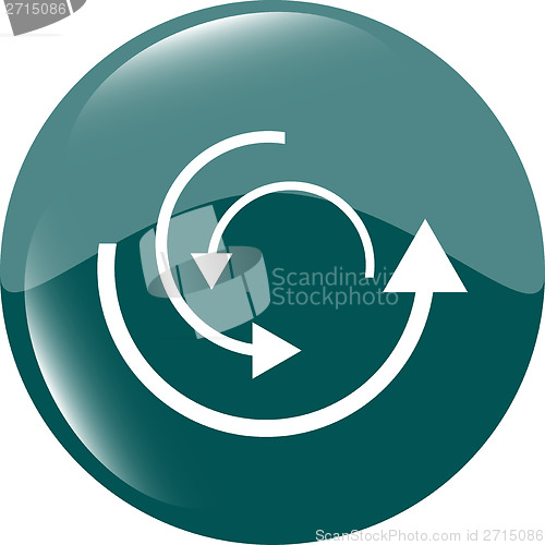 Image of abstract circles lines (arrows) on web glossy icon (button)