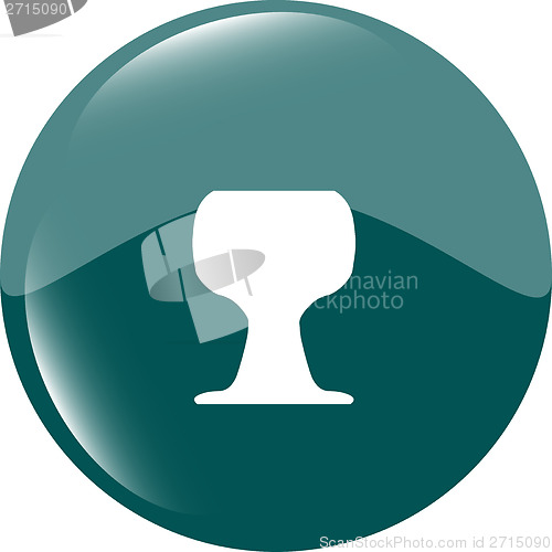 Image of Coffee or tea cup icon, web button isolated