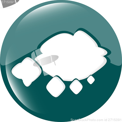 Image of abstract cloud web icon, button isolated on white