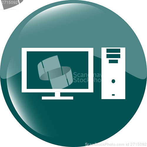 Image of laptop or computer sign web button icon isolated on white