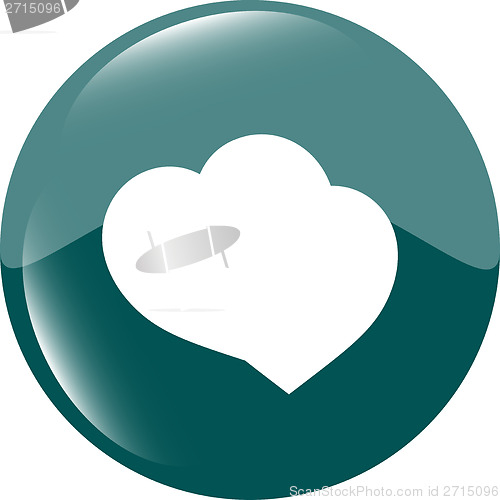 Image of Valentine heart sign, web button isolated on white