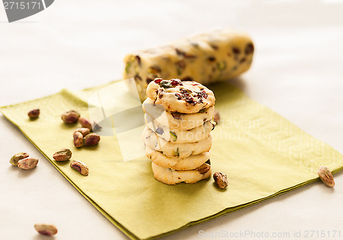 Image of Cranberry cookies on green napkin