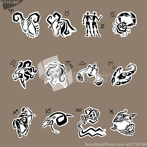 Image of Horoscope. Zodiac  set.