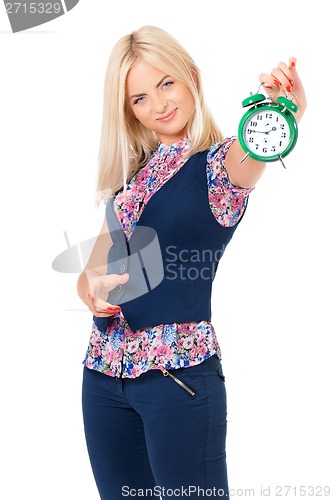 Image of Girl with alarm clock