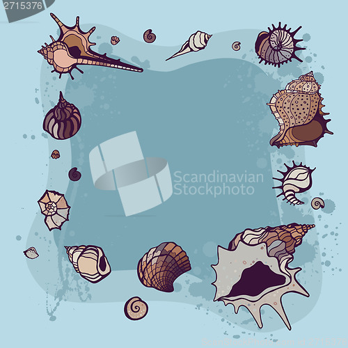 Image of Summer Frame of seashells.