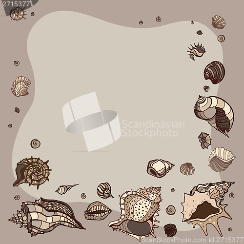 Image of Summer Frame of seashells.