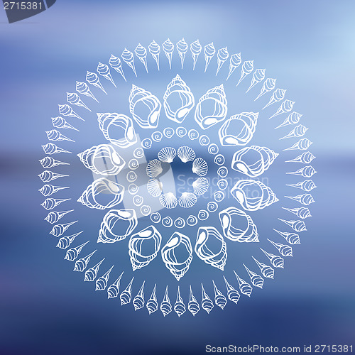 Image of  Mandala. Sea background.