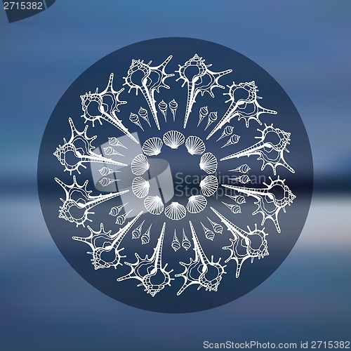 Image of  Mandala. Sea background.