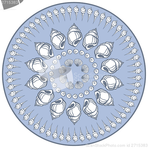 Image of  Mandala made of Seashells.