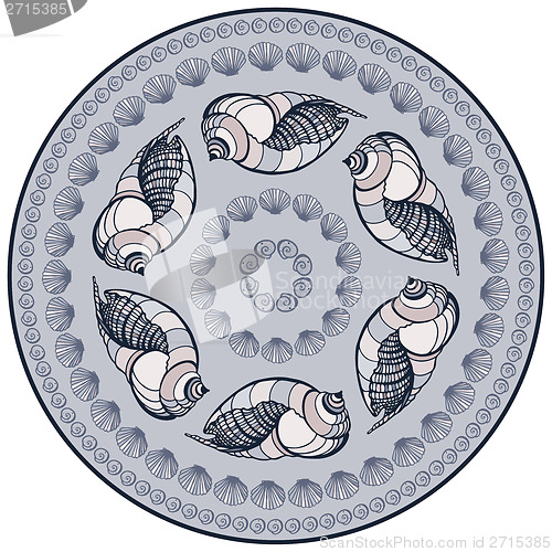 Image of  Mandala made of Seashells.