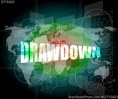 Image of Drawdown word on digital screen