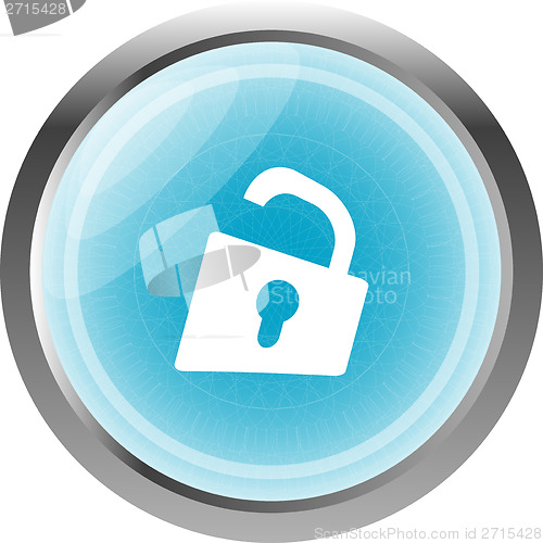 Image of Padlock icon web sign isolated on white