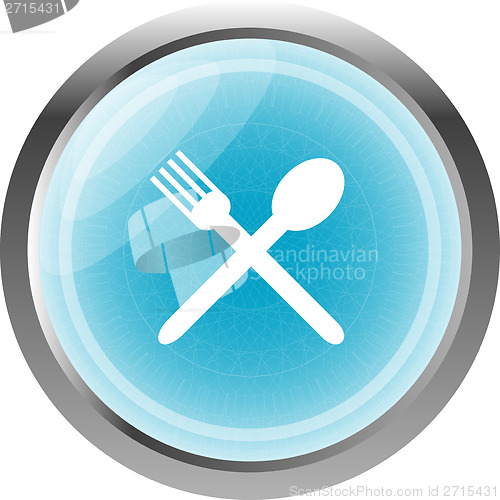 Image of web buttons food icon: spoon and fork sign