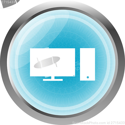 Image of computer pc icon button isolated on white