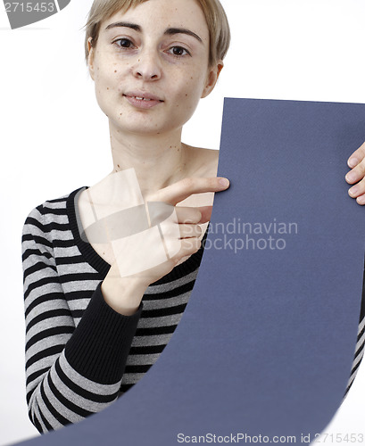 Image of Woman holding a paper