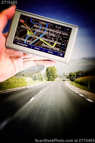 Image of GPS in a man hand.