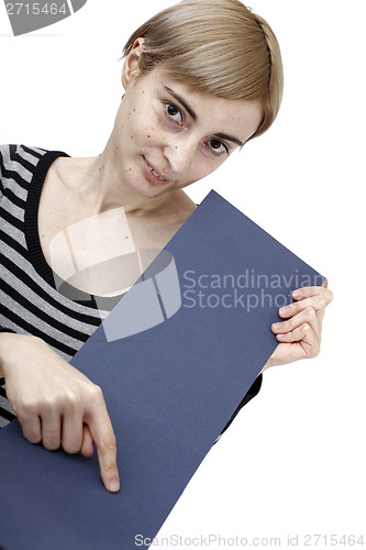 Image of Woman holding a paper
