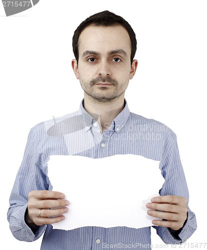 Image of Man holding a paper