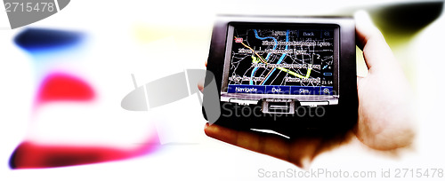 Image of Gps in a man hand.