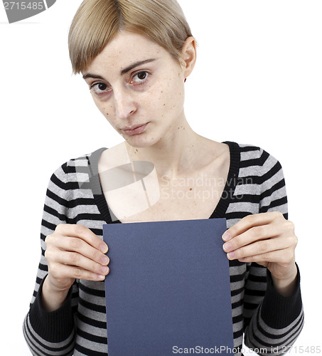 Image of Woman holding a paper
