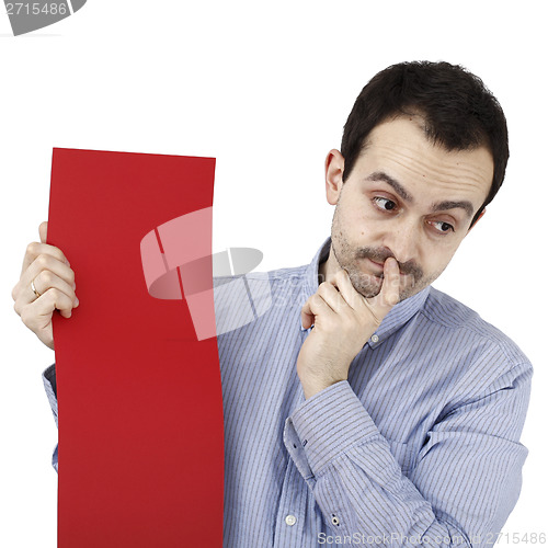 Image of Man holding a paper