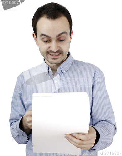 Image of Man holding a paper