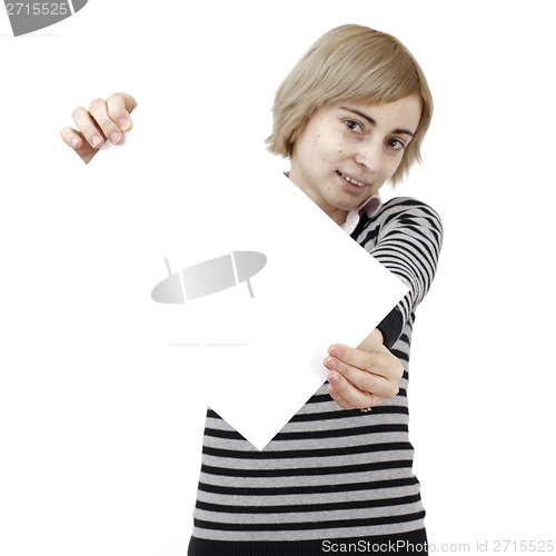 Image of Woman holding a paper