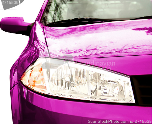 Image of Pink Sport Car - Front side, half