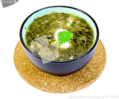 Image of Soup green nettle on a stand