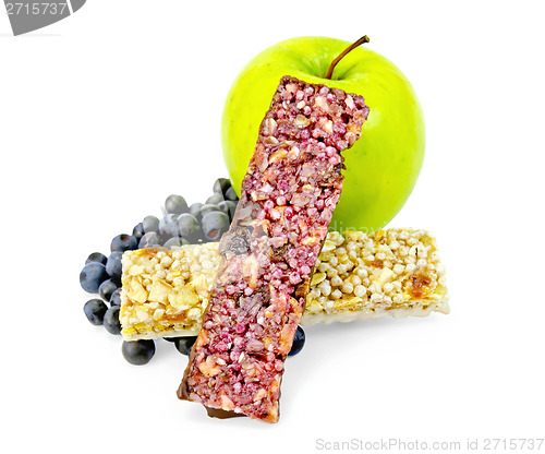 Image of Granola bar two with blueberries and apple