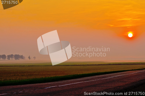 Image of Dawn with fog and expensive