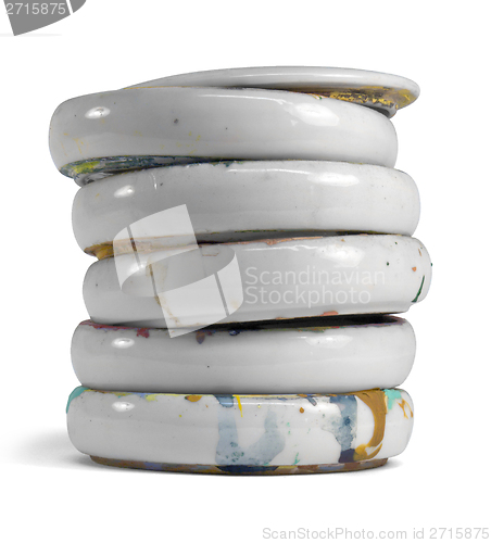 Image of stacked paint mixing bowls