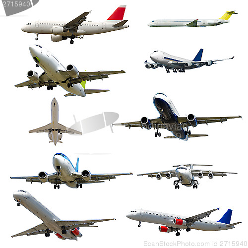 Image of Plane collection isolated on a white background. High resolution