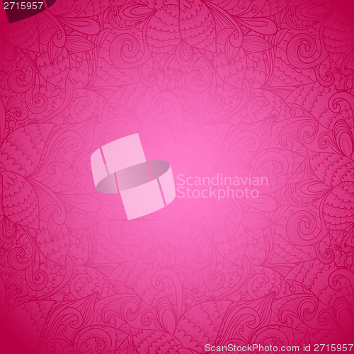 Image of Seamless floral pink abstract hand-drawn texture