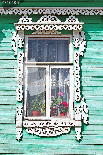 Image of Platband on the window of an village house