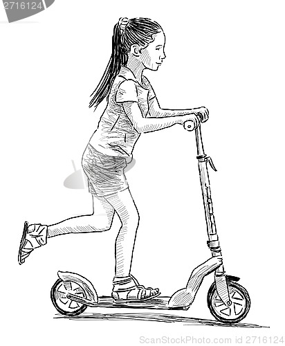 Image of girl on scooter