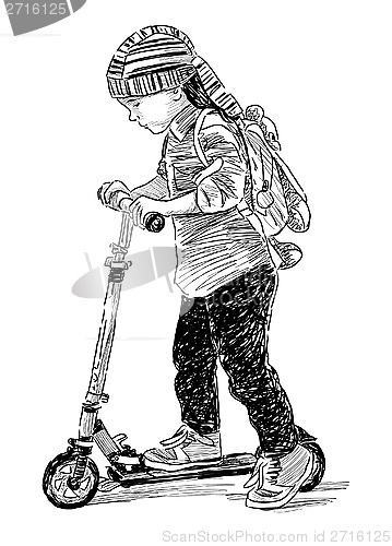 Image of kid on scooter
