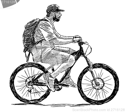 Image of man riding a bicycle