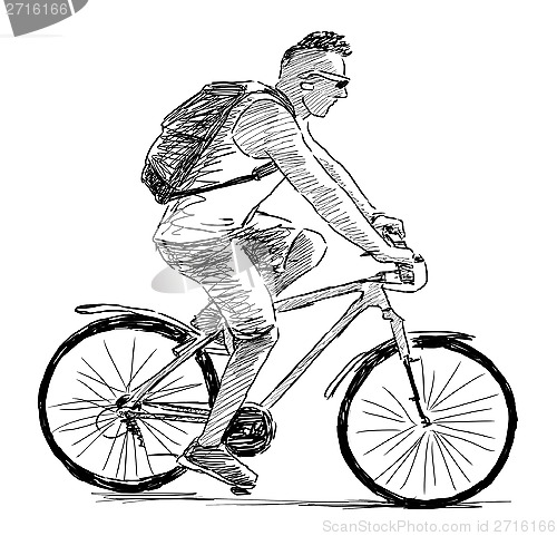 Image of man riding a cycle