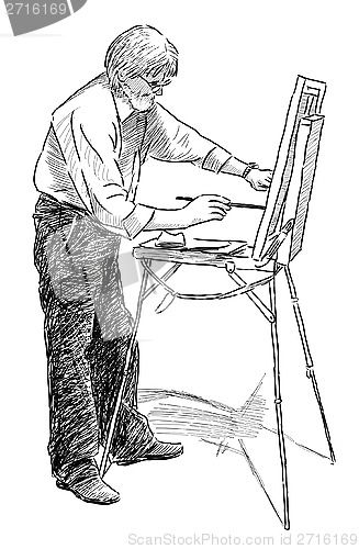 Image of artist in open air
