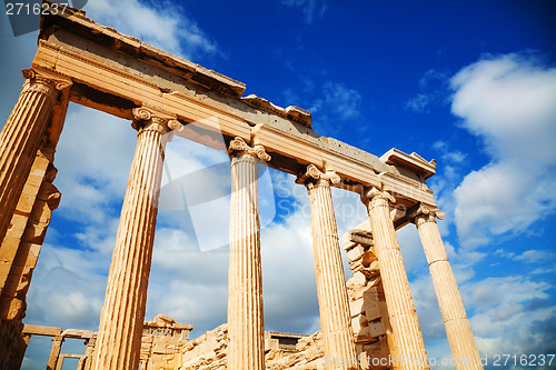 Image of Erechtheum at Acropolis in Athens, Greece