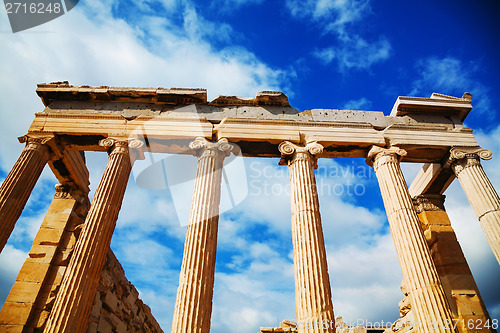 Image of Erechtheum at Acropolis in Athens, Greece