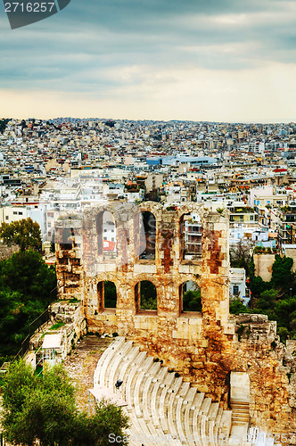 Image of The Odeon of Herodes Atticus view in Athens