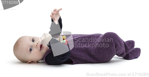 Image of playful toddler isolated on white background