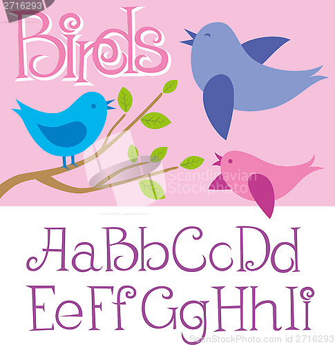 Image of Vector Card With Birds