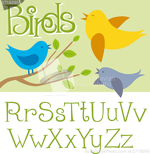 Image of Vector Card With Birds