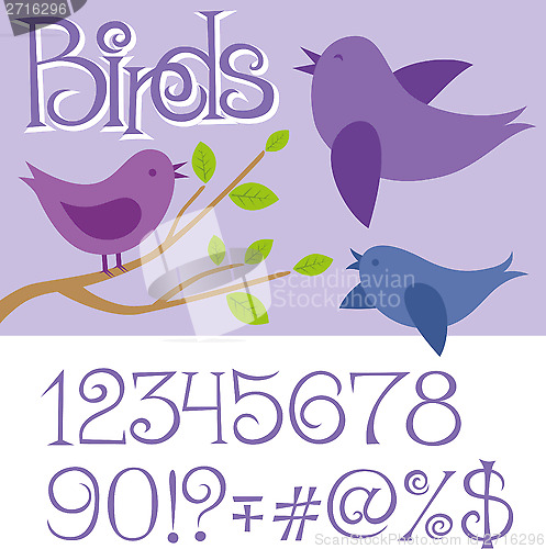 Image of Vector Card With Birds