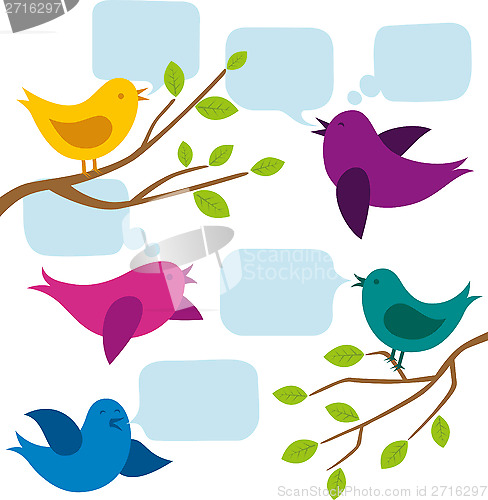 Image of Vector Card With Birds