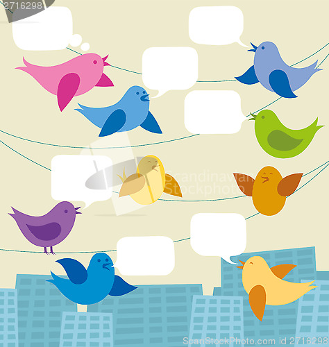 Image of Vector Card With Birds